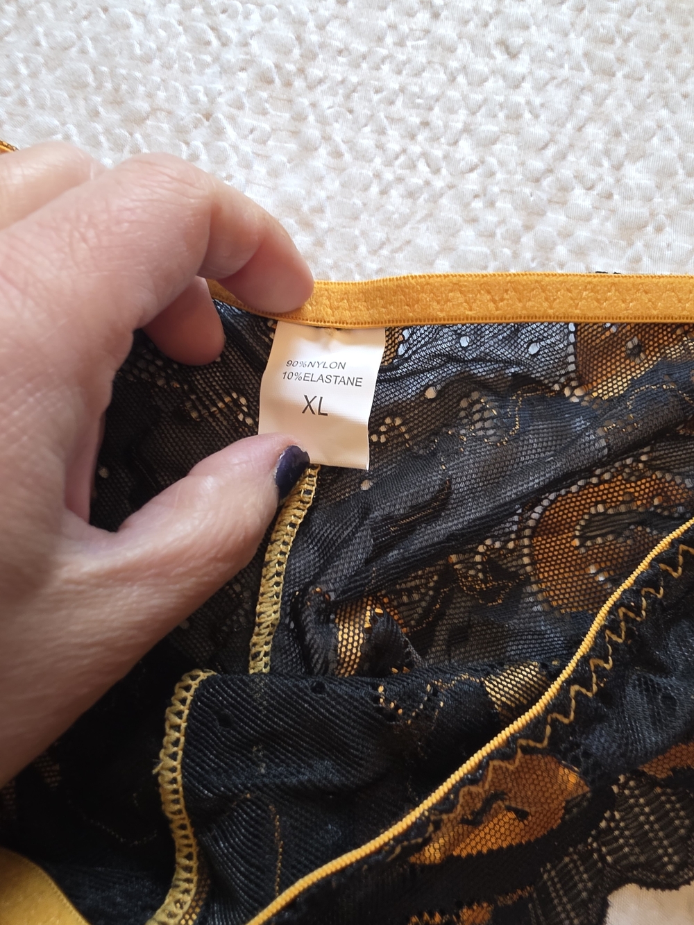 SHEIN Black & Orange Lace Pumpkin Print Lingerie Set Plus Extra Bra - Picture 3 of 6